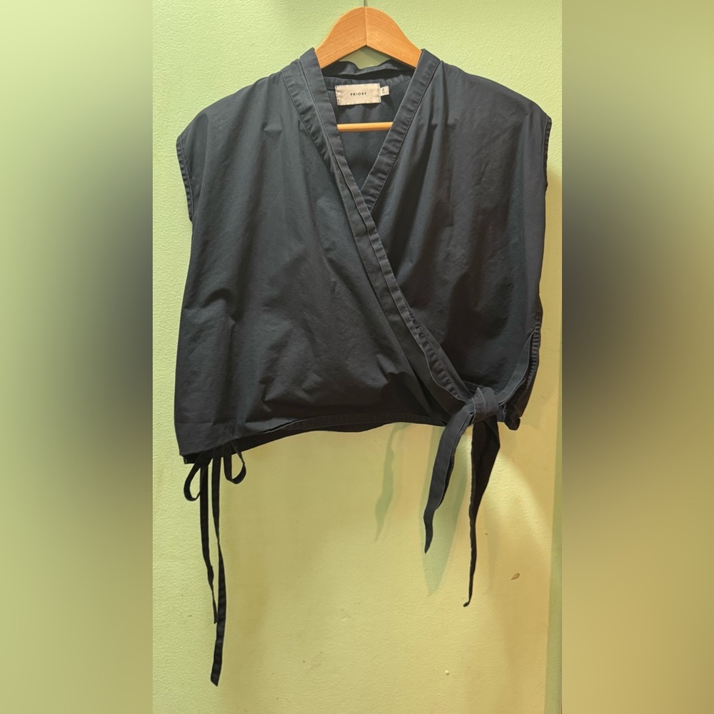 Priory Navy Blue Wrap-Around Top
